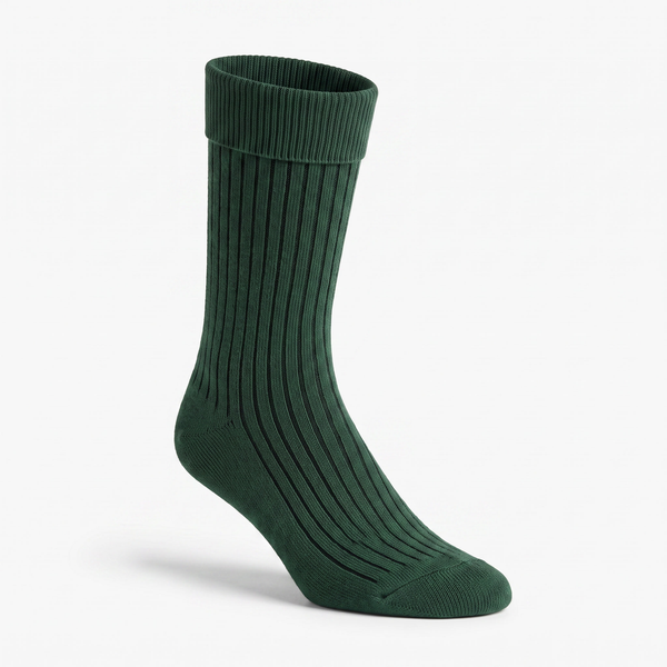 Bamboo Forest green socks with black strip