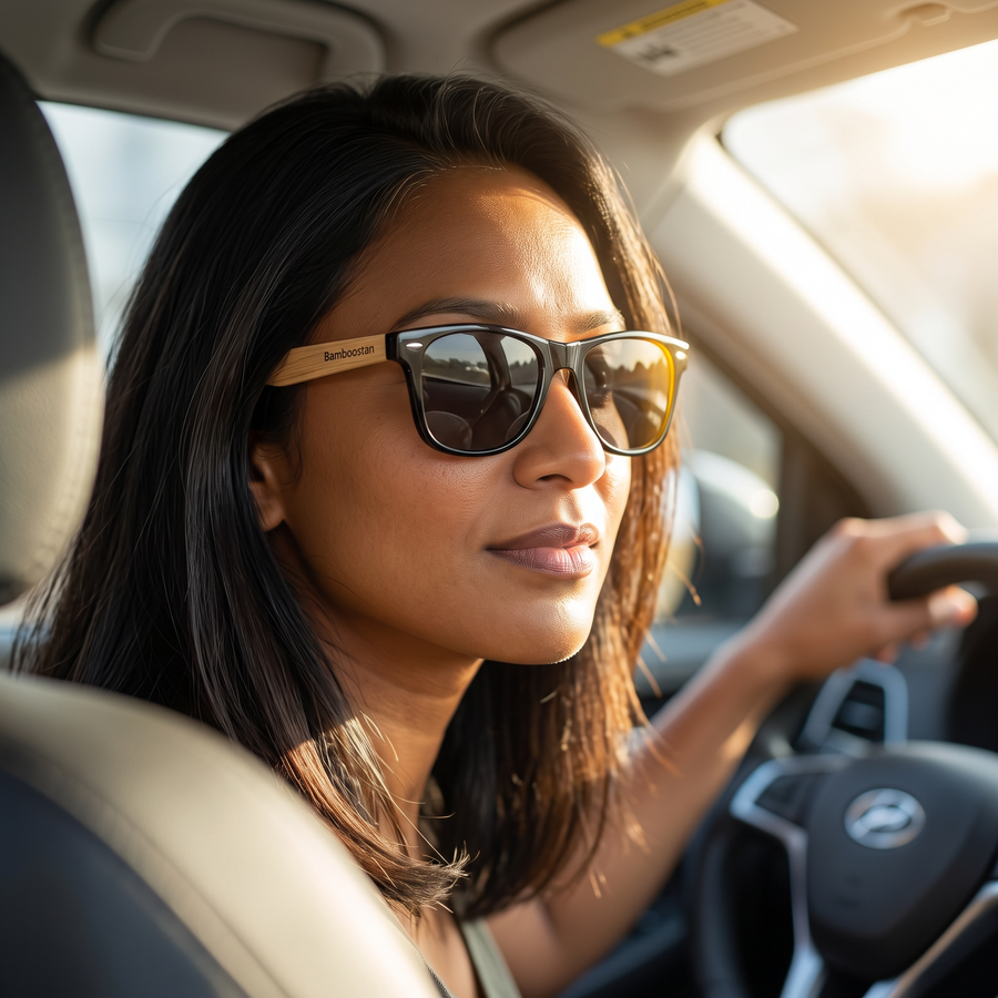 Model with SG in car