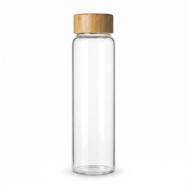 Bamboo Glass Bottle (1 Litre) — white background studio shot