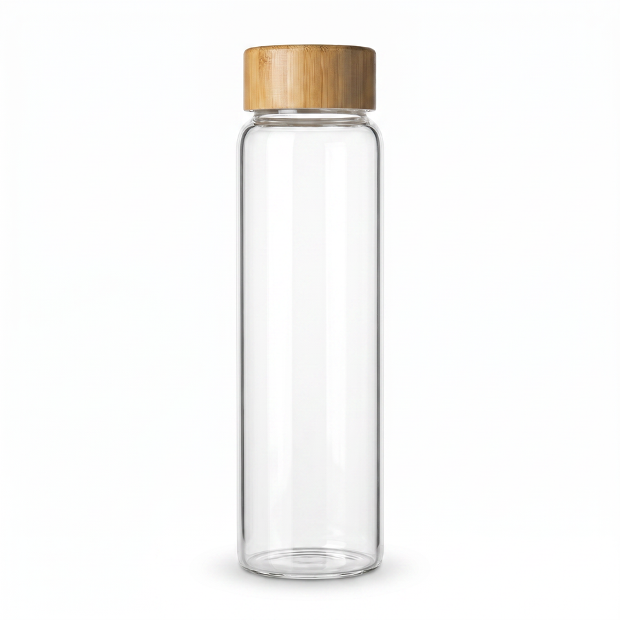 Bamboo Glass Bottle (1 Litre) — white background studio shot