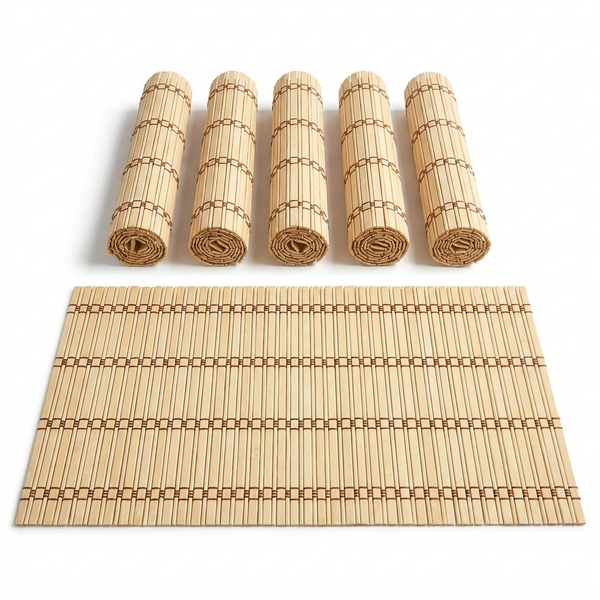 Natural Weave Bamboo Placemat in Beige