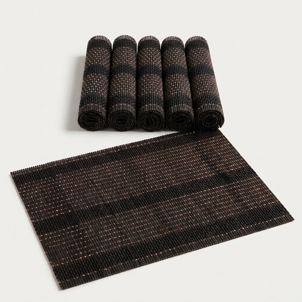 Woven Bamboo Placemat in Black