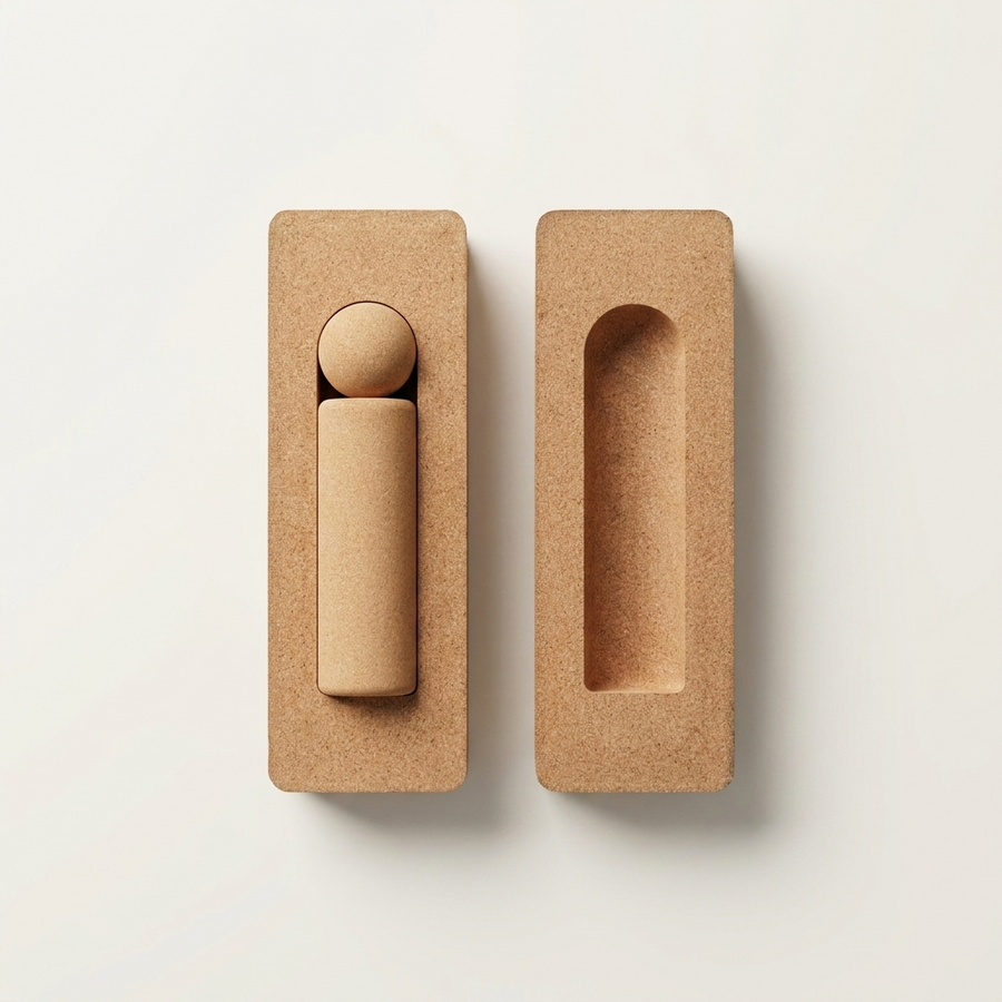 Cork Roller Set (3-in-1) — open, showing nested small roller and ball
